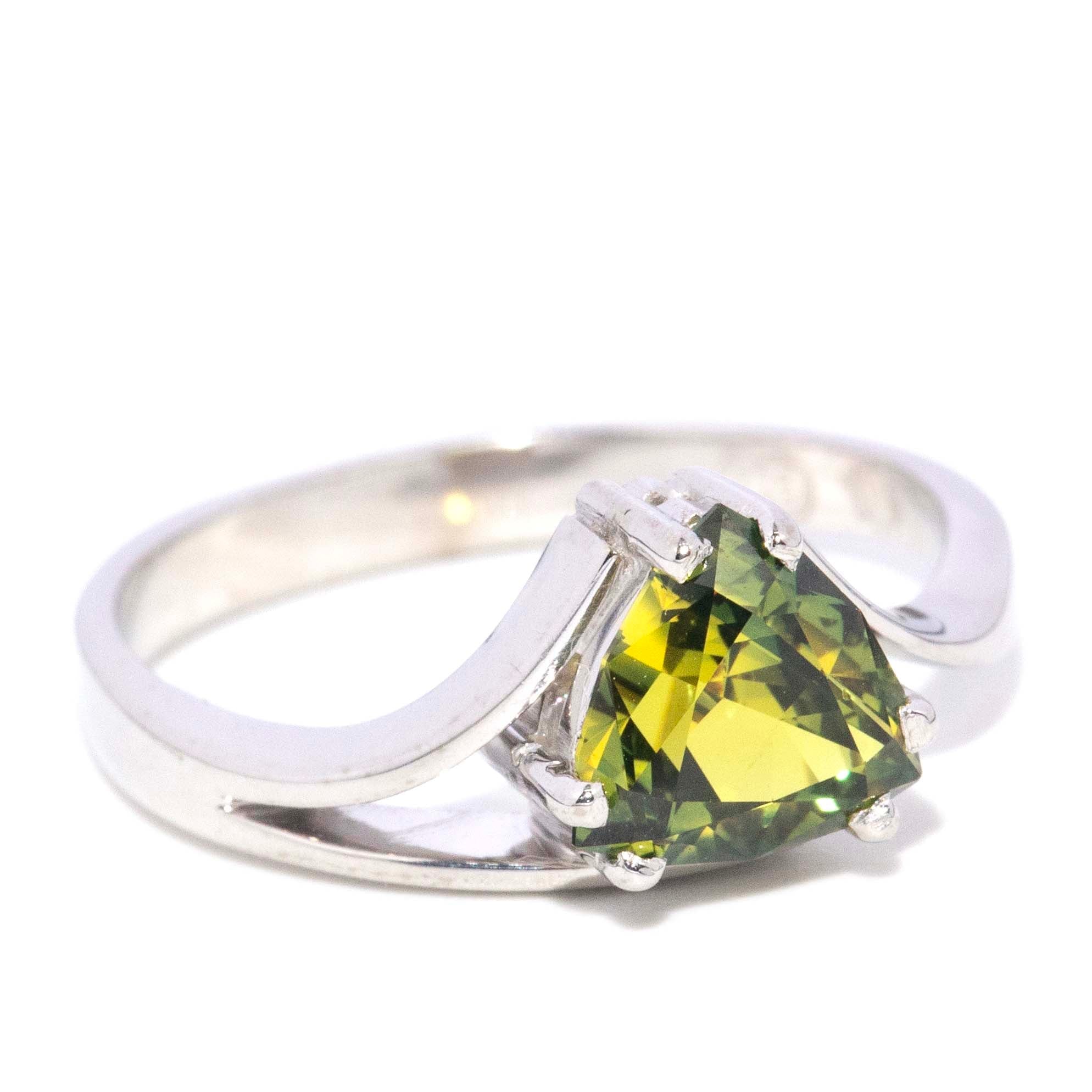 Allona Parti Sapphire Asymmetrical Ring 9ct White Gold Rings Imperial Jewellery 