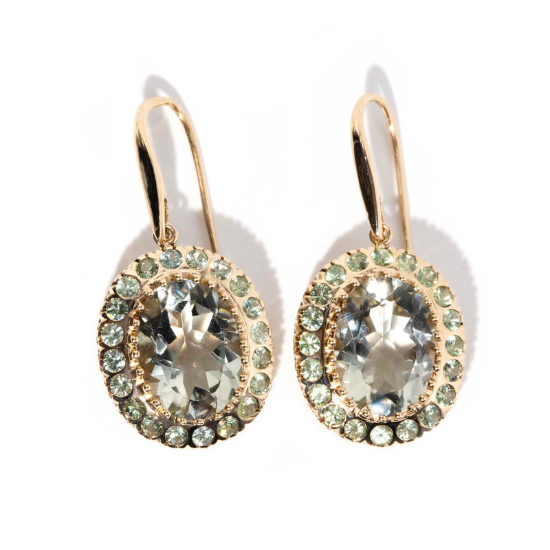 Alma Mint Quartz Cluster 9ct Gold Earrings* DRAFT Earrings Imperial Jewellery 
