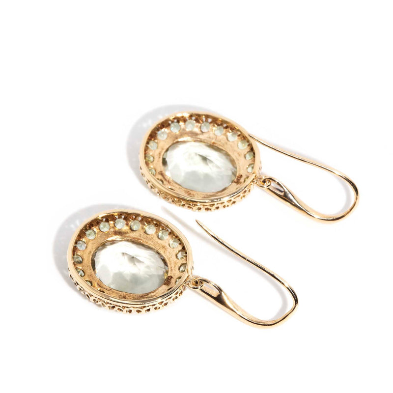 Alma Mint Quartz Cluster 9ct Gold Earrings* DRAFT Earrings Imperial Jewellery 