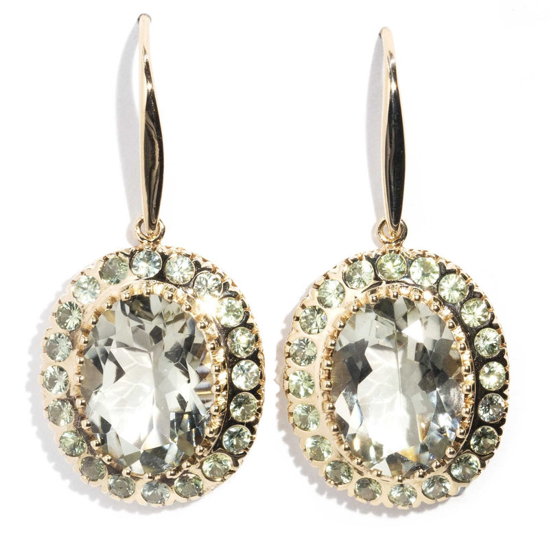Alma Mint Quartz Cluster 9ct Gold Earrings Earrings Imperial Jewellery 