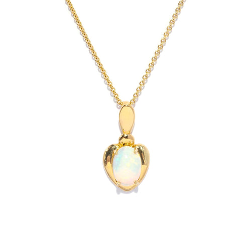 Alura Australian Crystal Opal Pendant 18K Yellow Gold