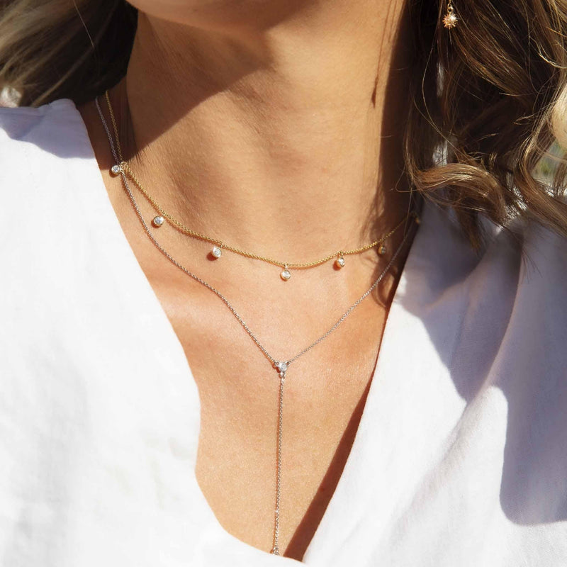 Contemporary 0.70 Carat Diamond Necklace 18 Carat White Gold