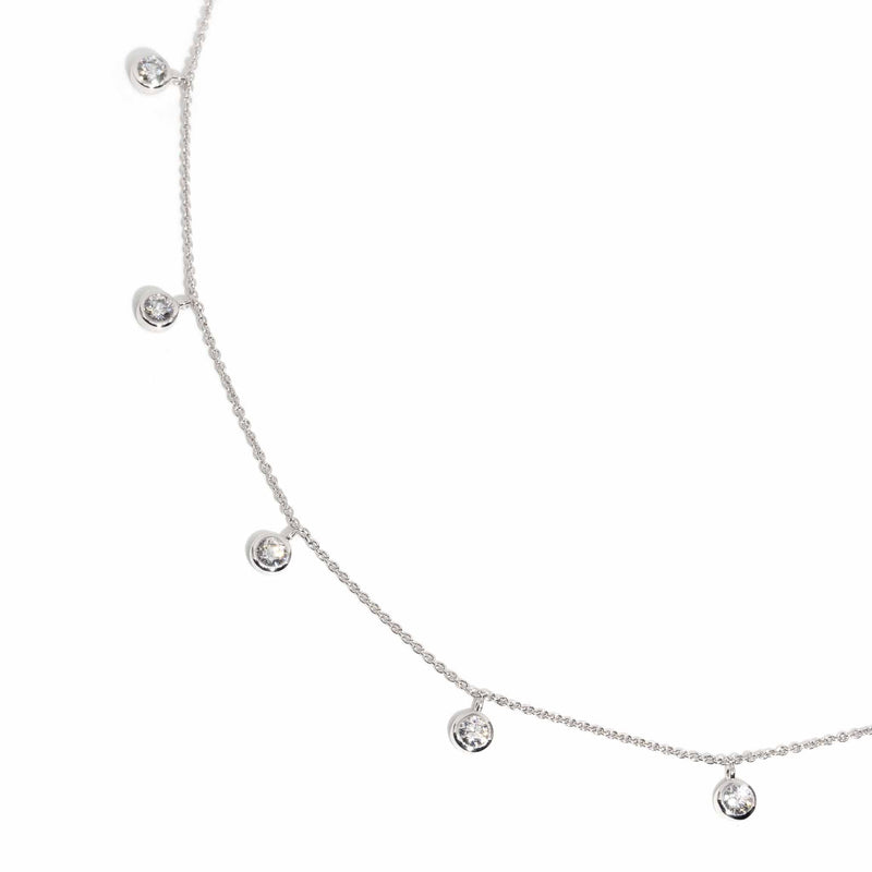 Contemporary 0.70 Carat Diamond Necklace 18 Carat White Gold