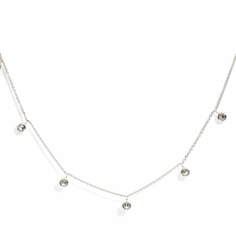 Contemporary 0.70 Carat Diamond Necklace 18 Carat White Gold