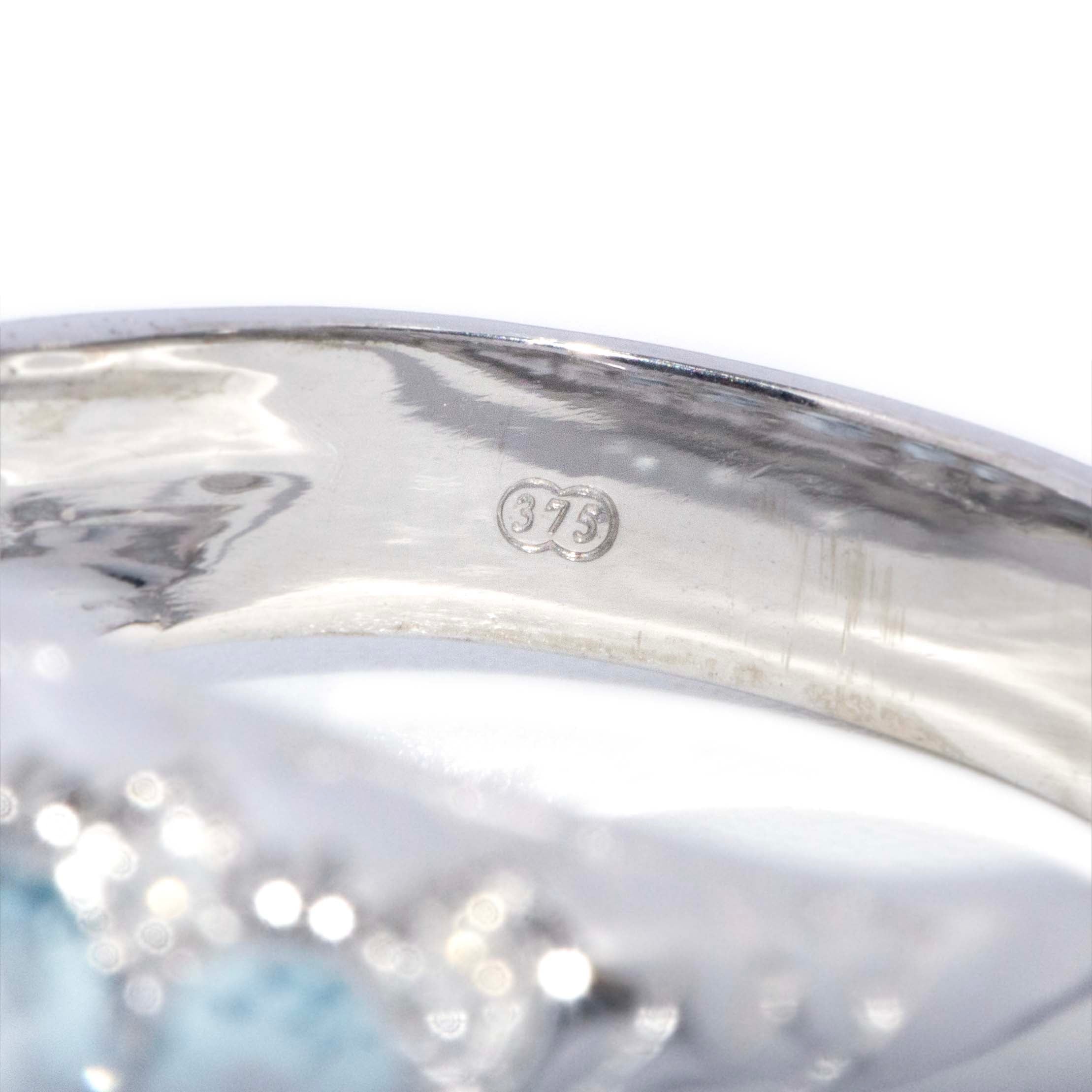 Amirah Aquamarine Diamond Ring 9ct White Gold Rings Imperial Jewellery 