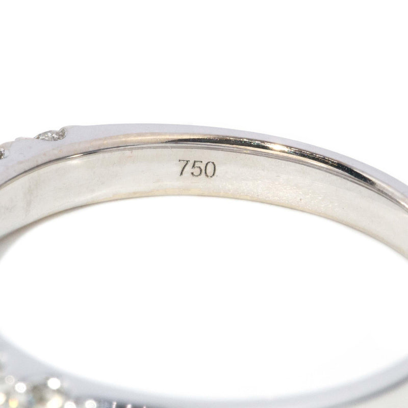 Vintage Circa 1990s Diamond Half Eternity Ring 18 Carat White Gold