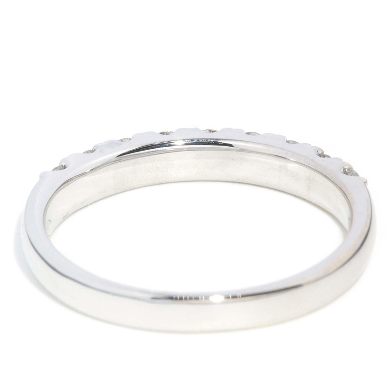 Vintage Circa 1990s Diamond Half Eternity Ring 18 Carat White Gold