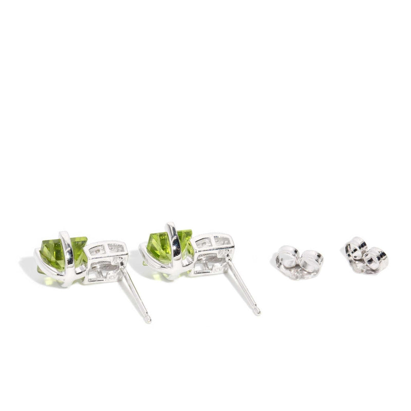 Anais Peridot & Diamond Earrings 14ct White Gold