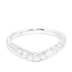 Contemporary Diamond Chevron Style Band 18 Carat White Gold