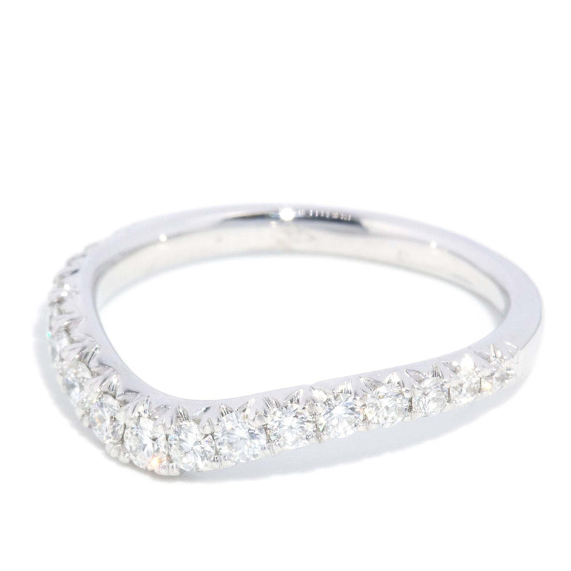 Contemporary Diamond Chevron Style Band 18 Carat White Gold