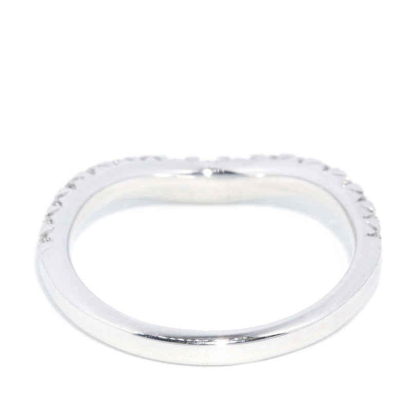 Contemporary Diamond Chevron Style Band 18 Carat White Gold