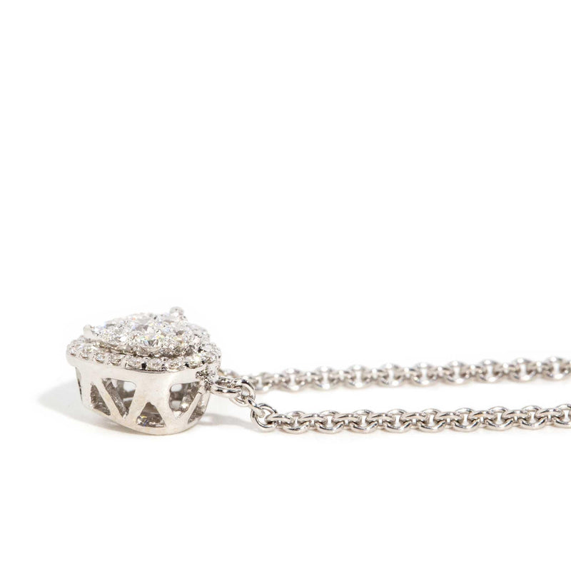 Anita Diamond Heart Pendant & Chain 18ct White Gold