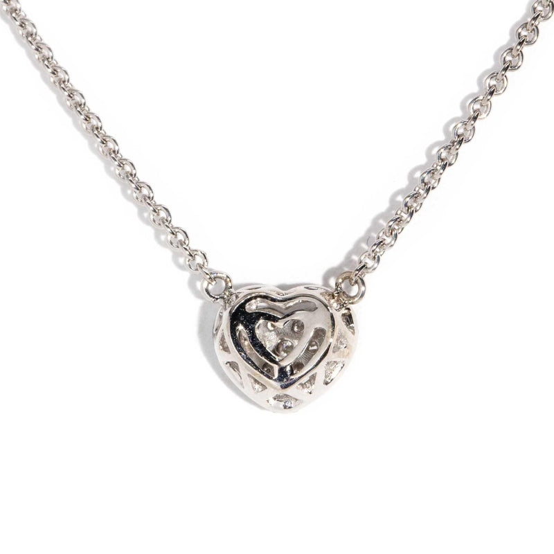 Anita Diamond Heart Pendant & Chain 18ct White Gold