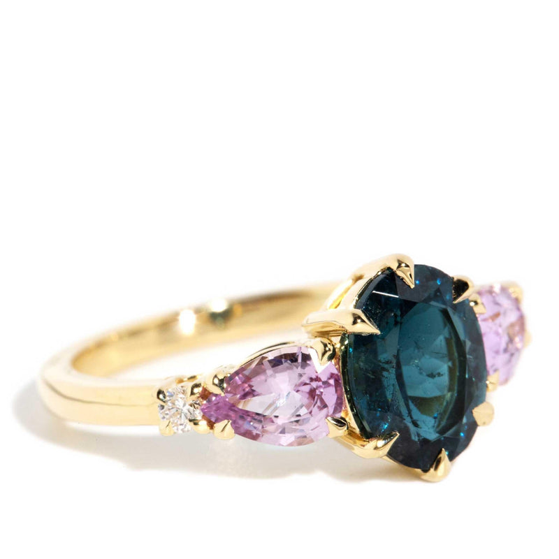 Annalise Tourmaline Sapphire Diamond Ring 18ct Gold