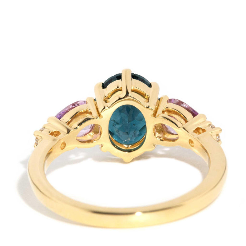 Annalise Tourmaline Sapphire Diamond Ring 18ct Gold