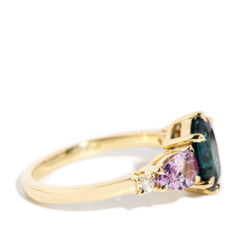 Annalise Tourmaline Sapphire Diamond Ring 18ct Gold