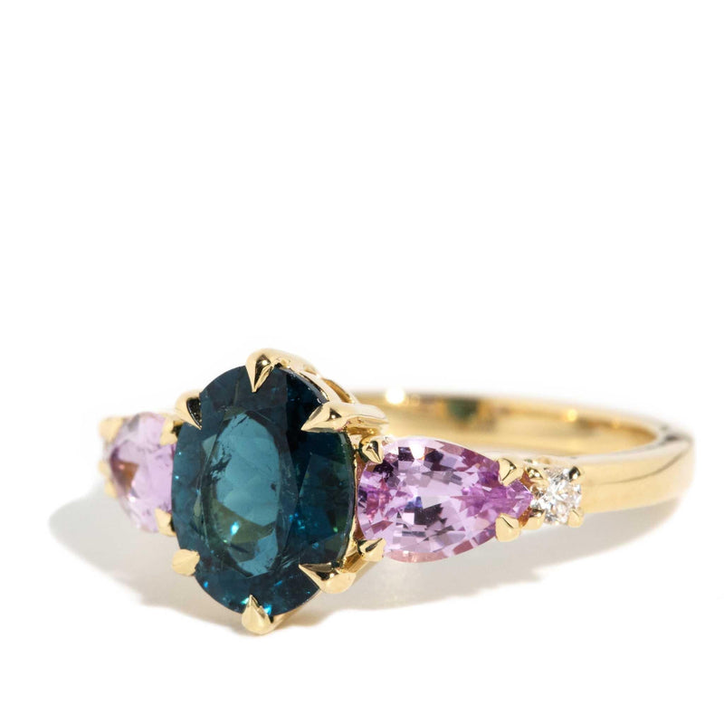 Annalise Tourmaline Sapphire Diamond Ring 18ct Gold