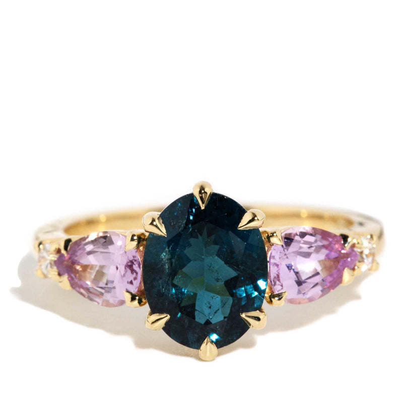 Annalise Tourmaline Sapphire Diamond Ring 18ct Gold