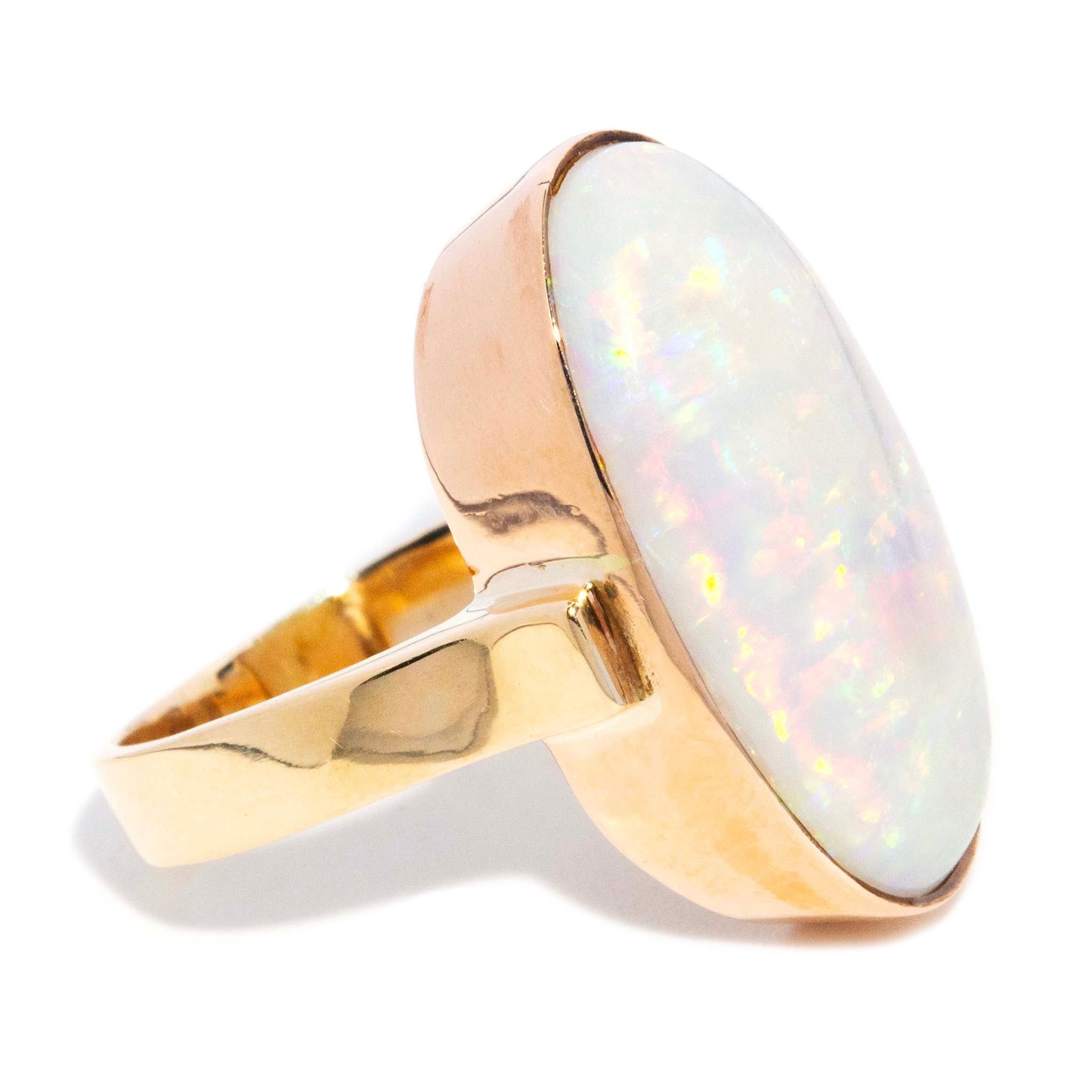 Annette Oval Opal Cabochon Ring 9ct Gold Rings Imperial Jewellery 