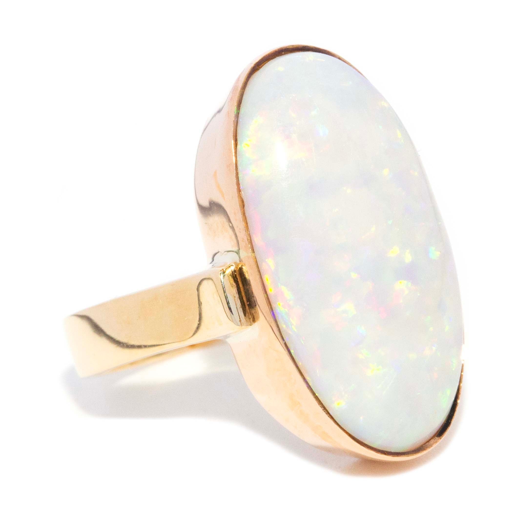 Annette Oval Opal Cabochon Ring 9ct Gold Rings Imperial Jewellery 