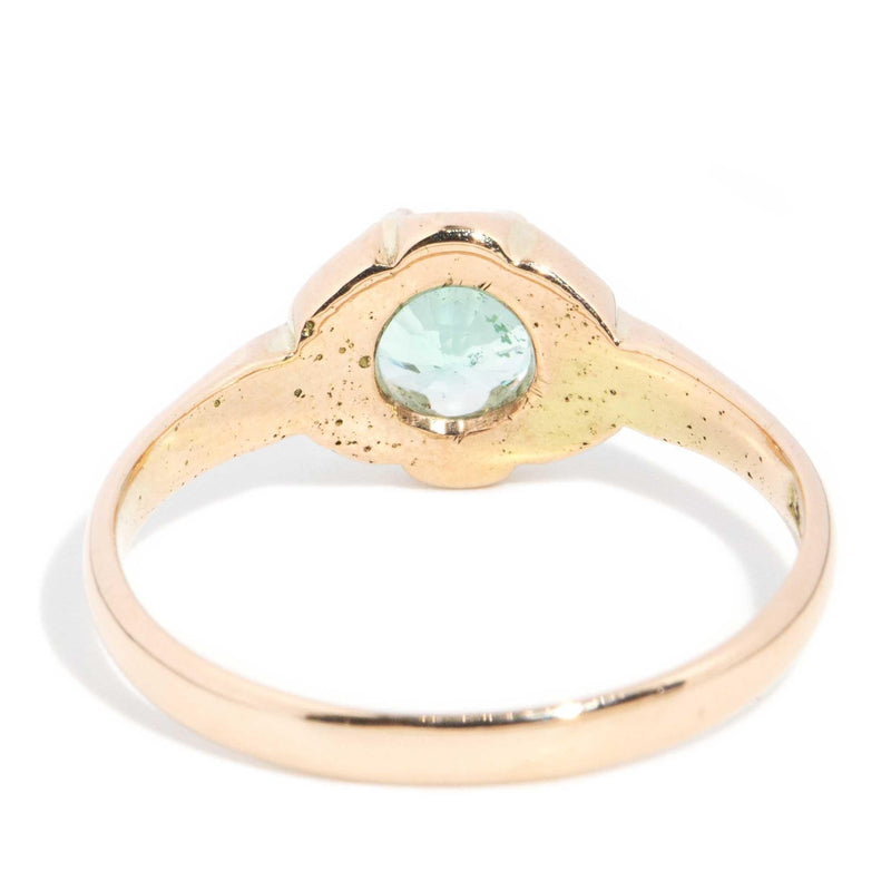 Aquila 1920s Emerald Solitaire Gypsy Ring 15ct Gold