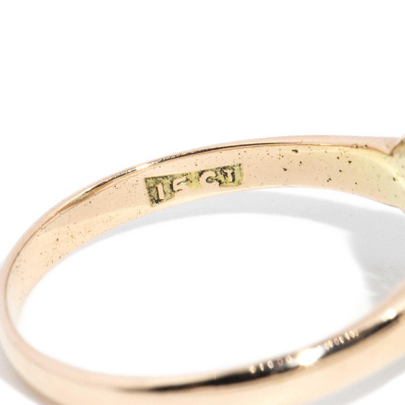 Aquila 1920s Emerald Solitaire Gypsy Ring 15ct Gold