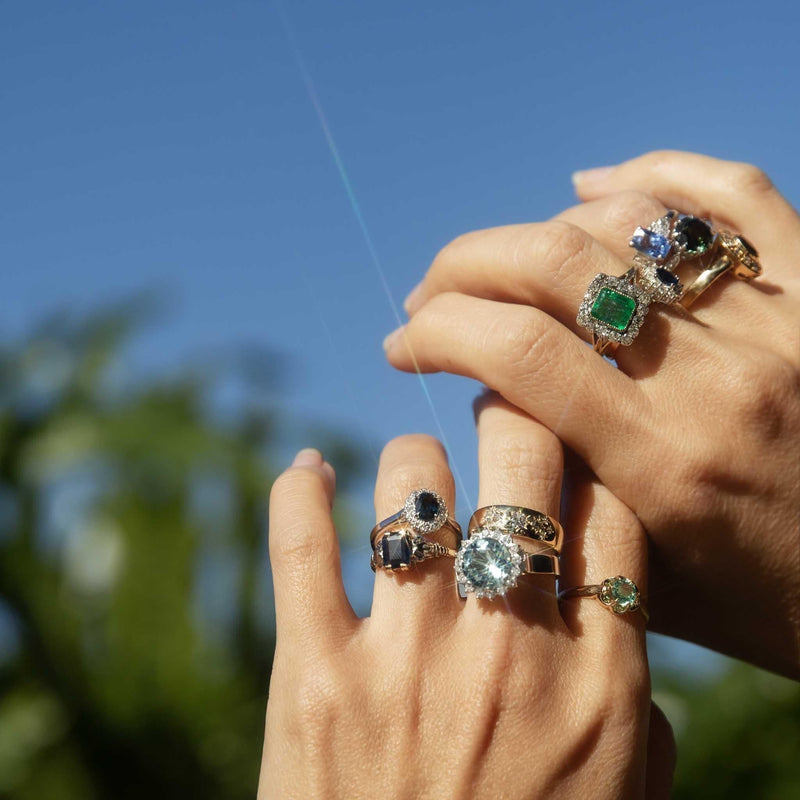Aquila 1920s Emerald Solitaire Gypsy Ring 15ct Gold