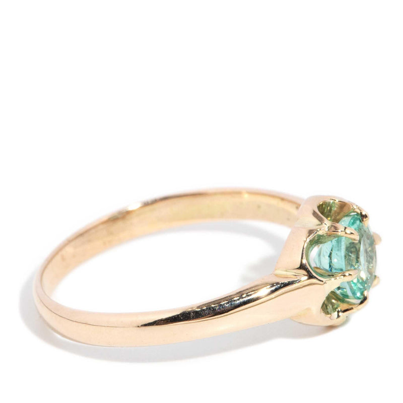 Aquila 1920s Emerald Solitaire Gypsy Ring 15ct Gold