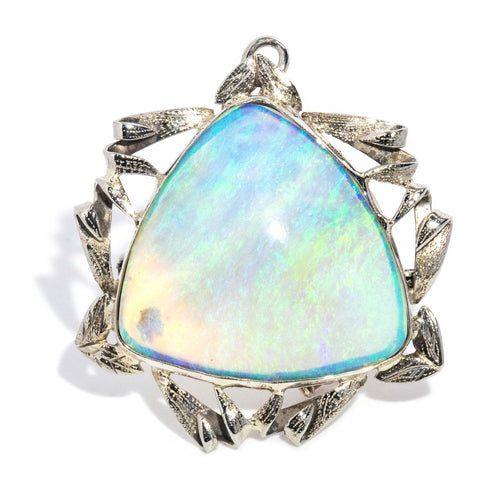 Anuhea Trilliant Crystal Opal Brooch 9K White Gold