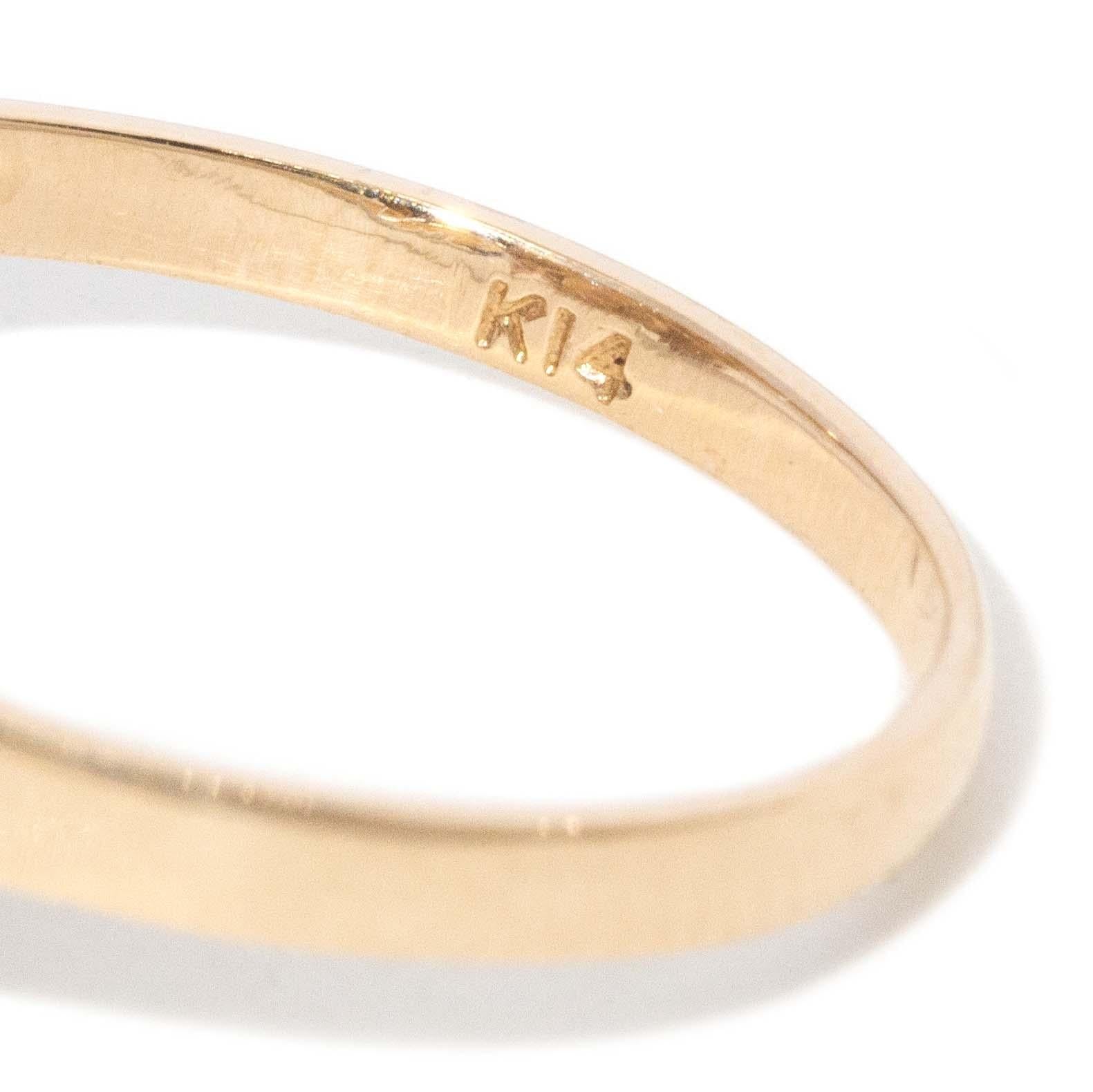 Vintage Circa 1960s Pearl & Ruby Crossover Ring 14 Carat Yellow Gold