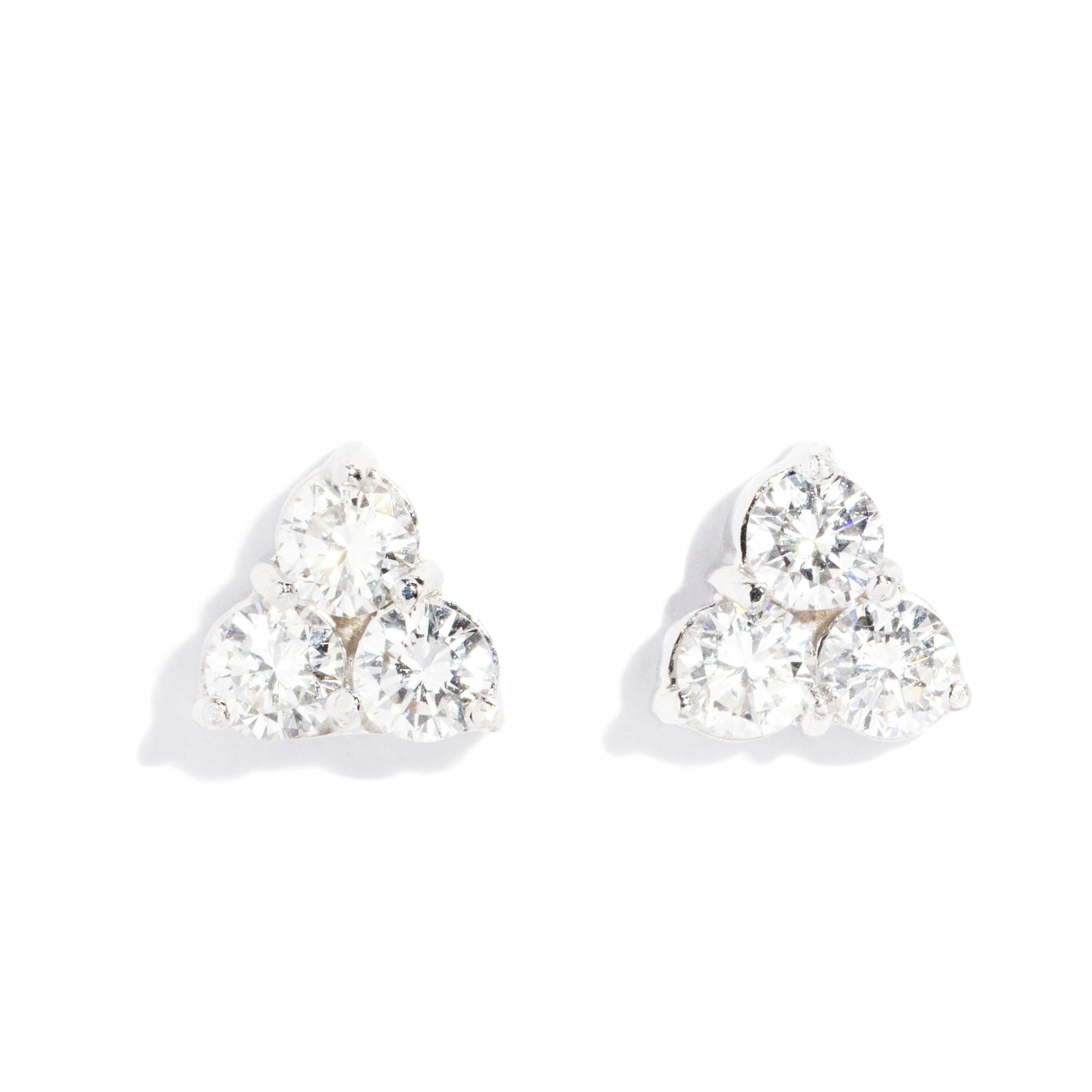 Archer Reinvented Diamond Stud Earrings 18ct White Gold