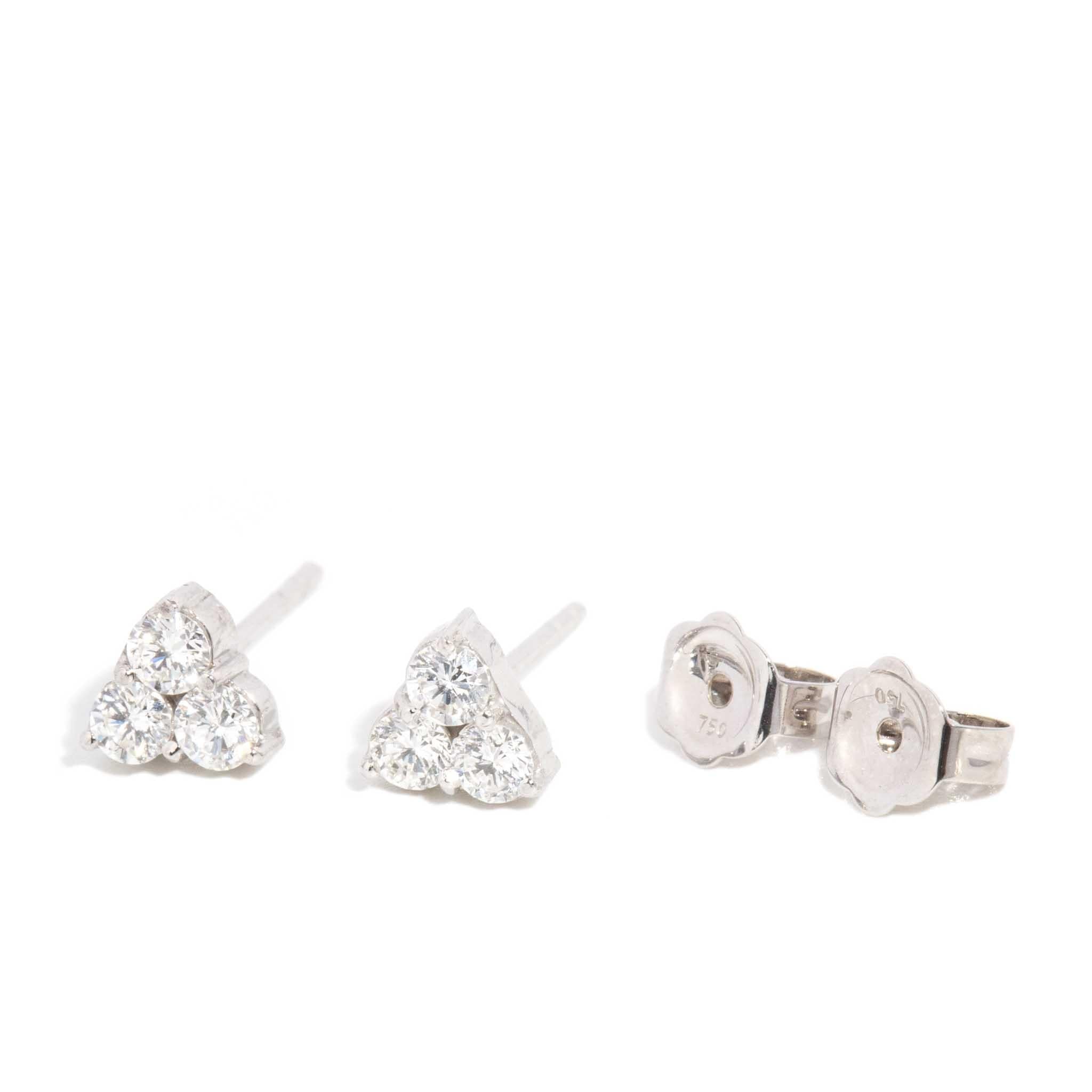 Archer Reinvented Diamond Stud Earrings 18ct White Gold