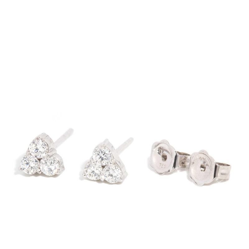 Archer Reinvented Diamond Stud Earrings 18ct White Gold