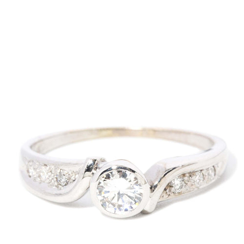 Arden Diamond Crossover Bypass Ring 18K White Gold
