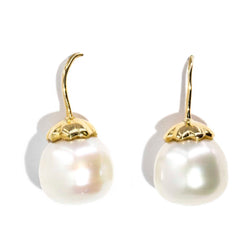 Areli 1980s South Sea Pearl Drop Earrings 18ct Gold* GTG Earrings Imperial Jewellery Imperial Jewellery - Hamilton 