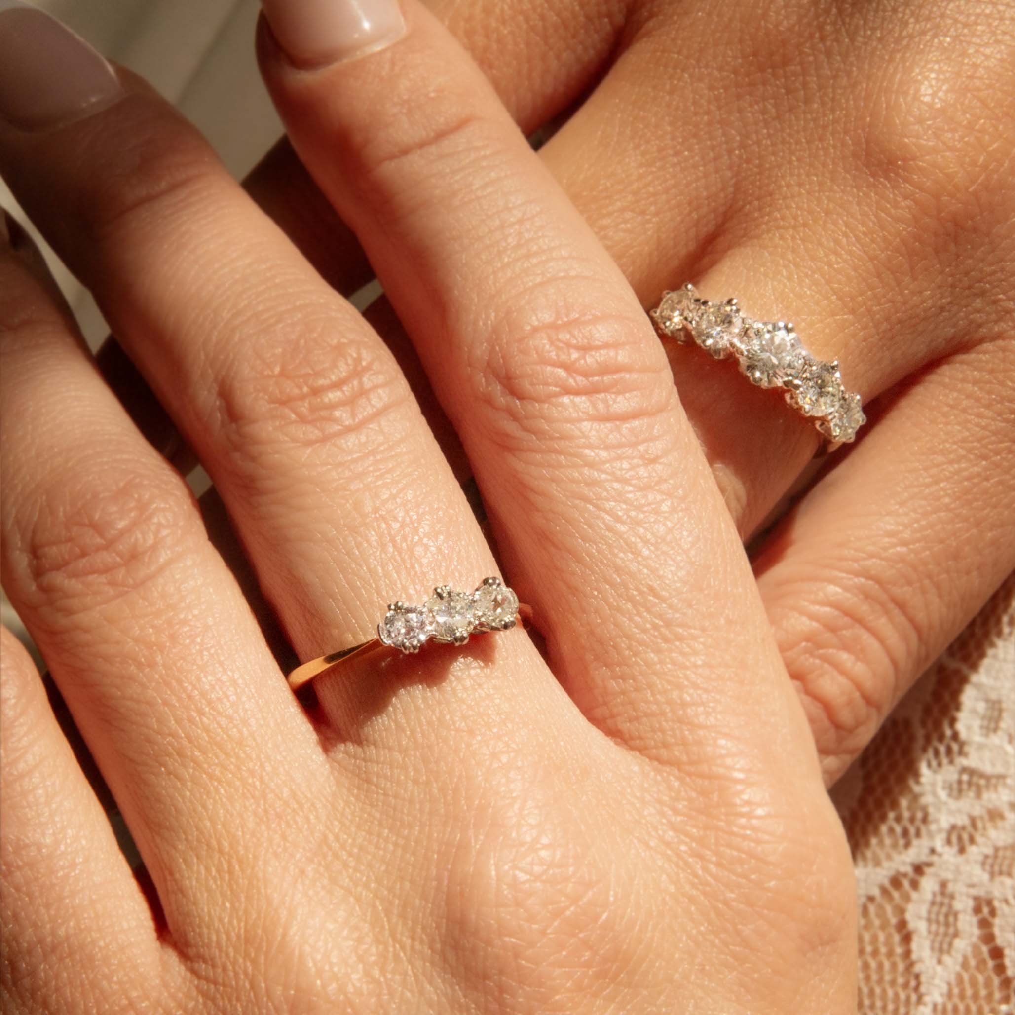 Areta Diamond Trilogy Ring 18ct Gold Rings Imperial Jewellery 