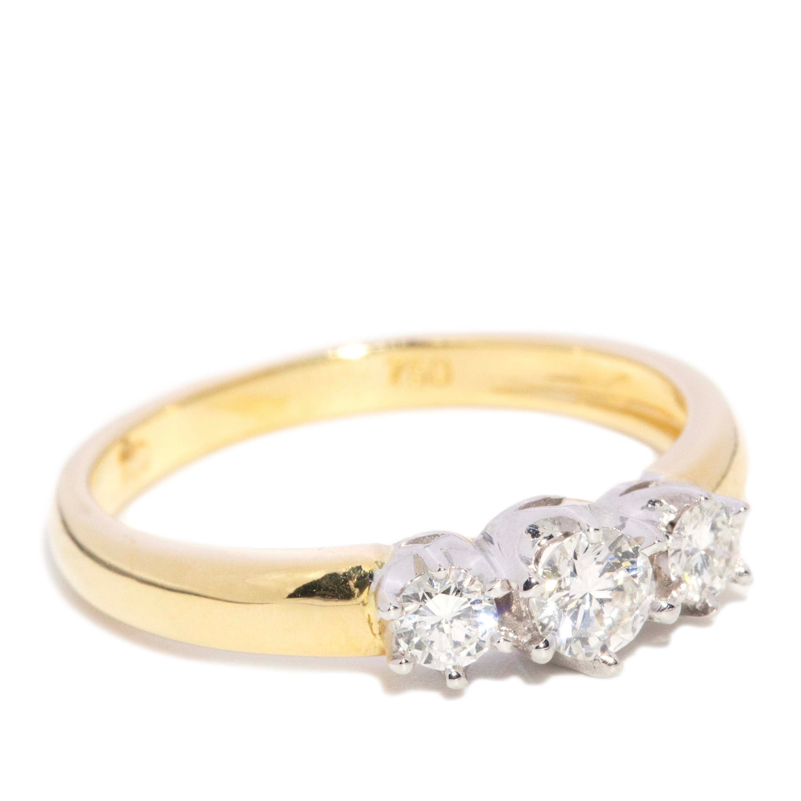 Areta Diamond Trilogy Ring 18ct Gold Rings Imperial Jewellery 