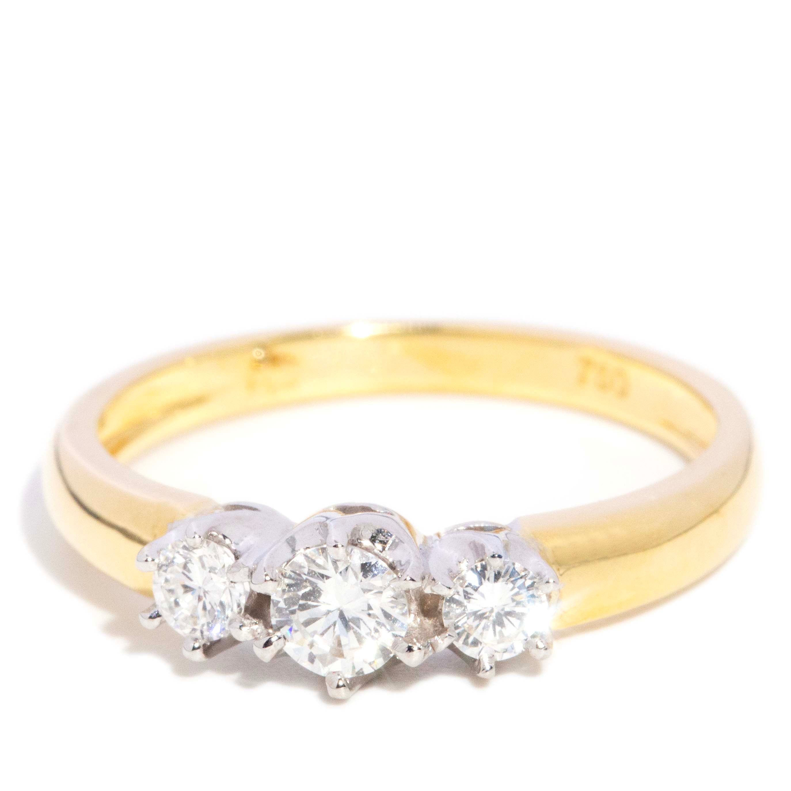 Areta Diamond Trilogy Ring 18ct Gold Rings Imperial Jewellery 