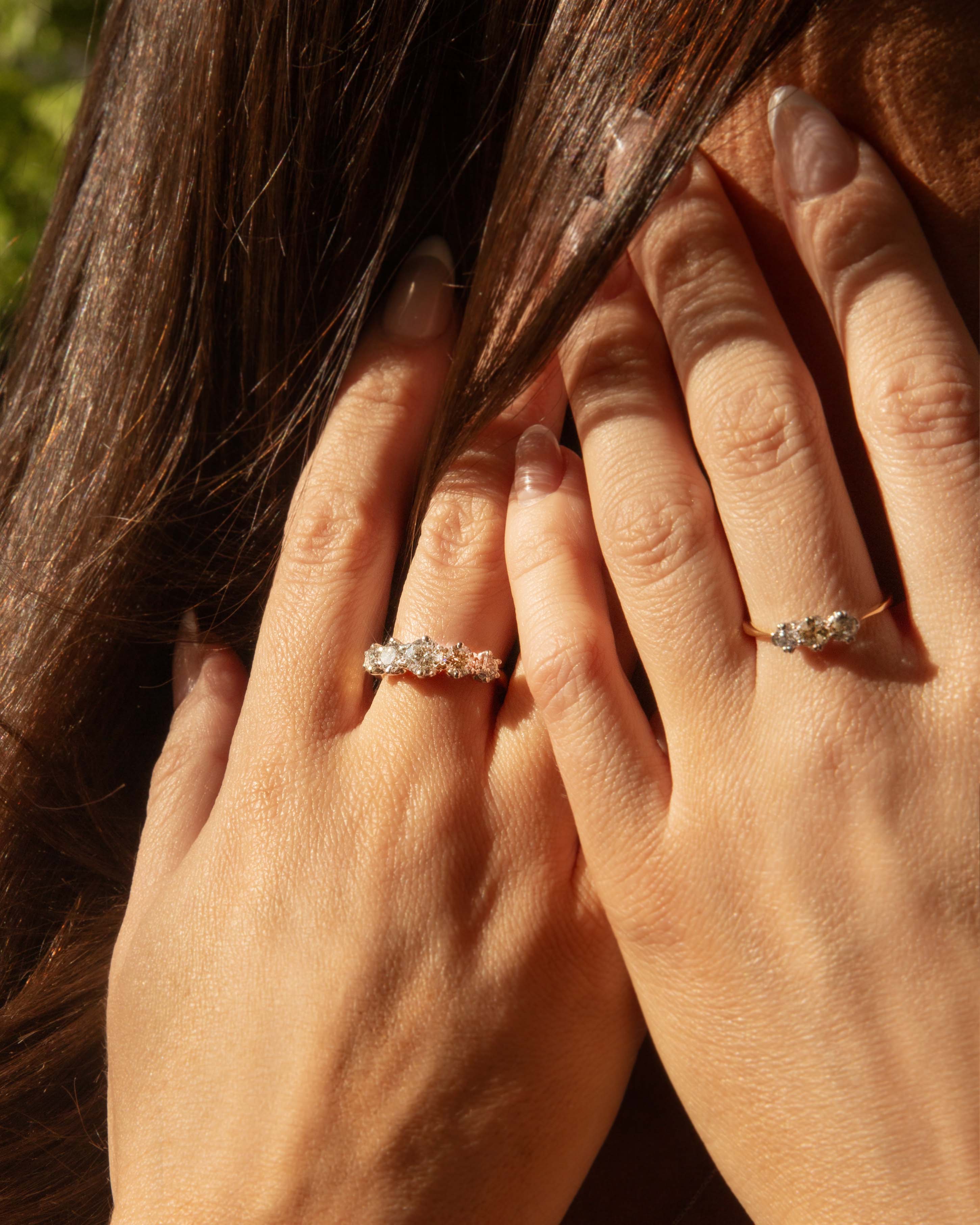 Areta Diamond Trilogy Ring 18ct Gold Rings Imperial Jewellery 