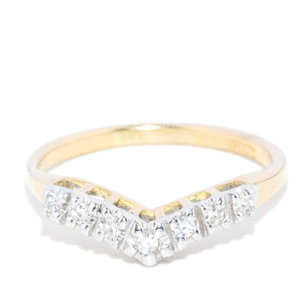 Vintage Circa 1990s Diamond Curved Eternity Stacking Ring 18 Carat Gold