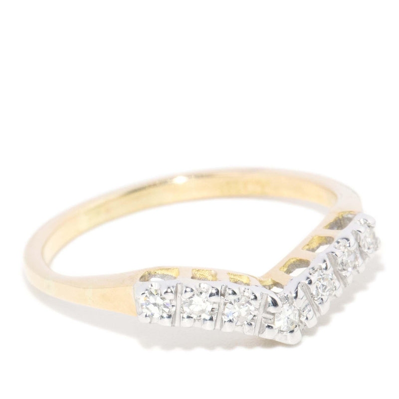 Vintage Circa 1990s Diamond Curved Eternity Stacking Ring 18 Carat Gold
