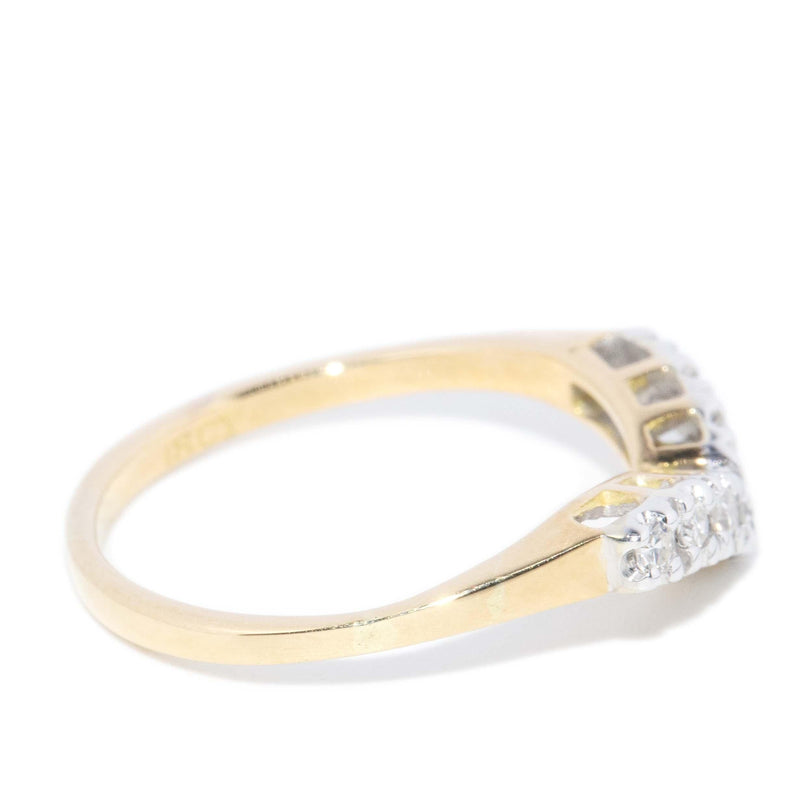 Vintage Circa 1990s Diamond Curved Eternity Stacking Ring 18 Carat Gold