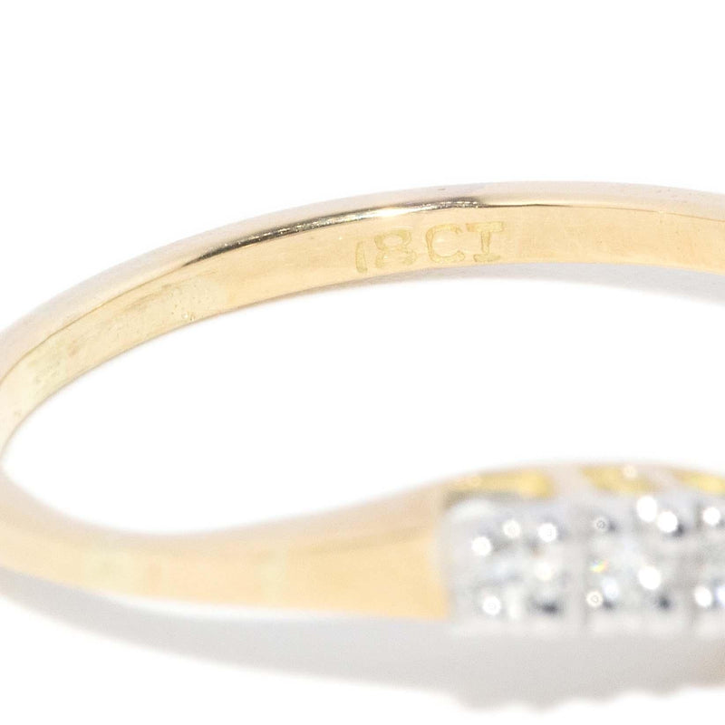 Vintage Circa 1990s Diamond Curved Eternity Stacking Ring 18 Carat Gold