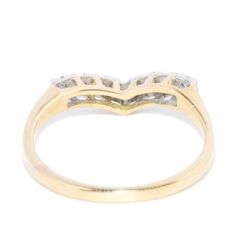 Vintage Circa 1990s Diamond Curved Eternity Stacking Ring 18 Carat Gold