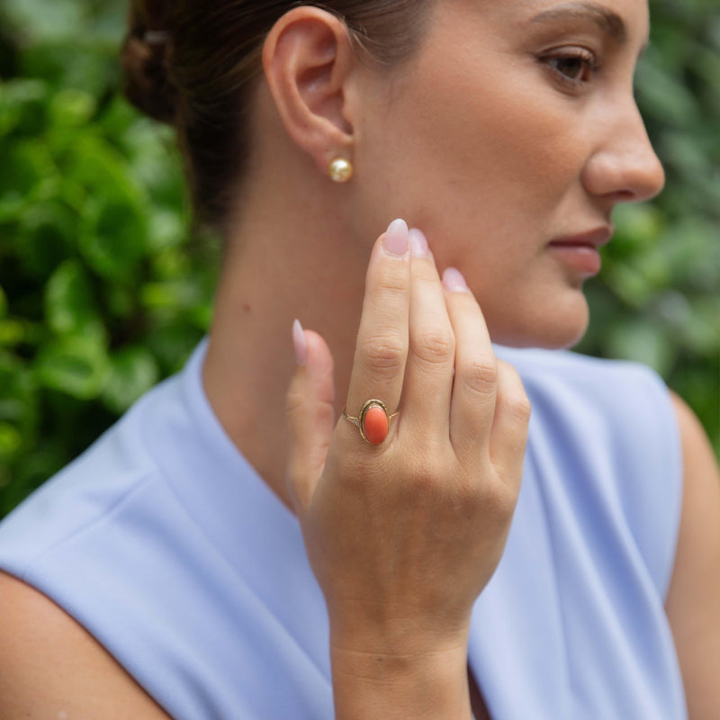 Contemporary Golden South Sea Pearl Studs 9 Carat Yellow Gold