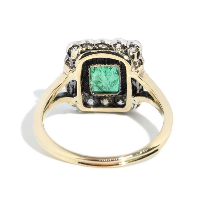 Asta Georgian Emerald & Diamond Ring 18ct Gold