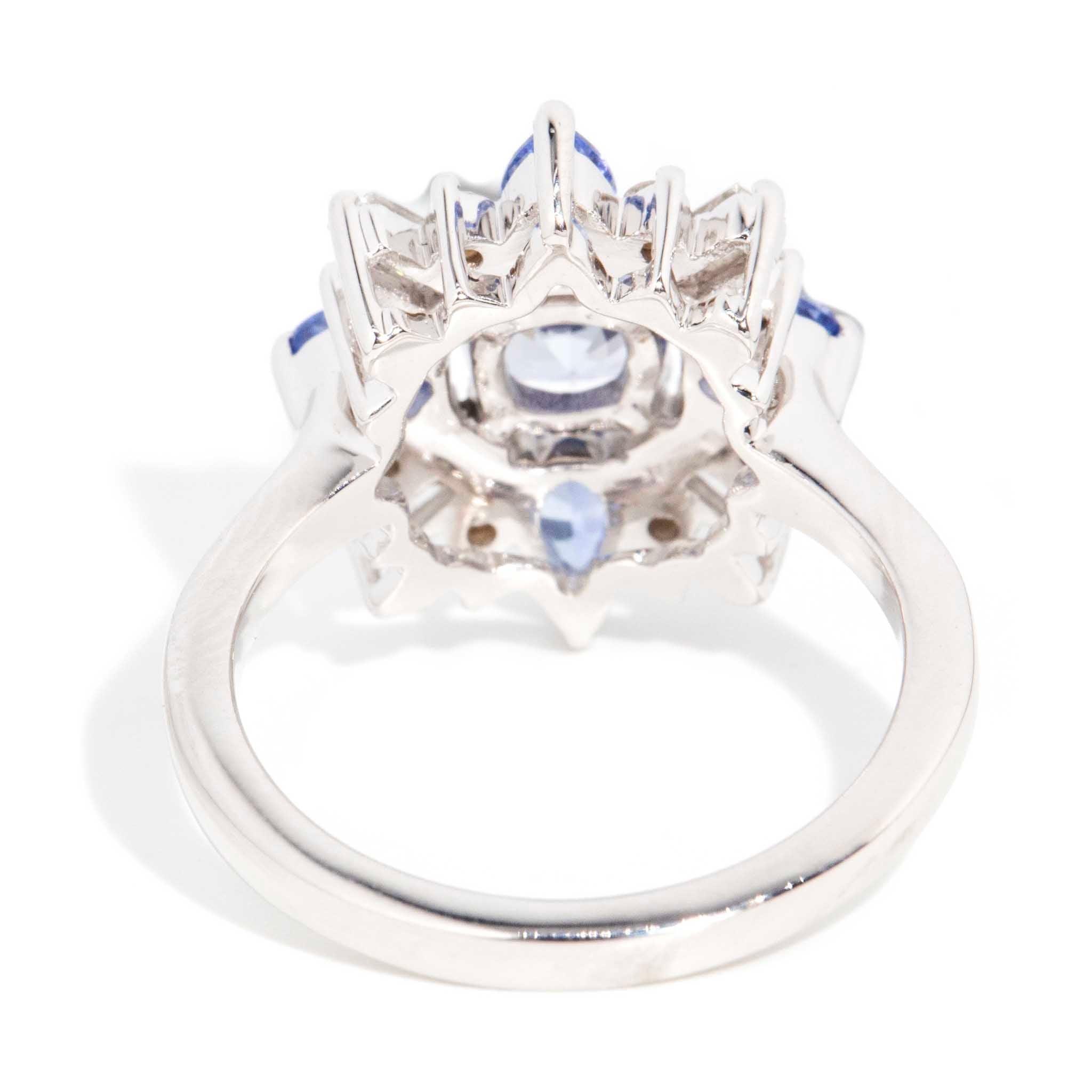 Astari Sapphire & Diamond Starburst Ring 18ct White Gold* DRAFT & META Rings Imperial Jewellery 