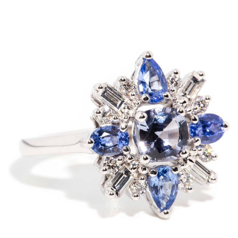 Astari Sapphire & Diamond Starburst Ring 18ct White Gold* DRAFT & META Rings Imperial Jewellery 