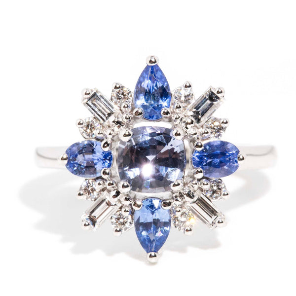Astari Sapphire & Diamond Starburst Ring 18ct White Gold* DRAFT & META Rings Imperial Jewellery Imperial Jewellery - Hamilton 