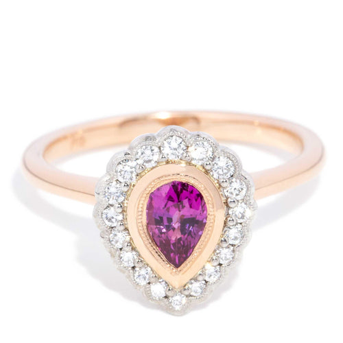 Aurelia Pink Sapphire & Diamond Ring 18K Two Tone Gold
